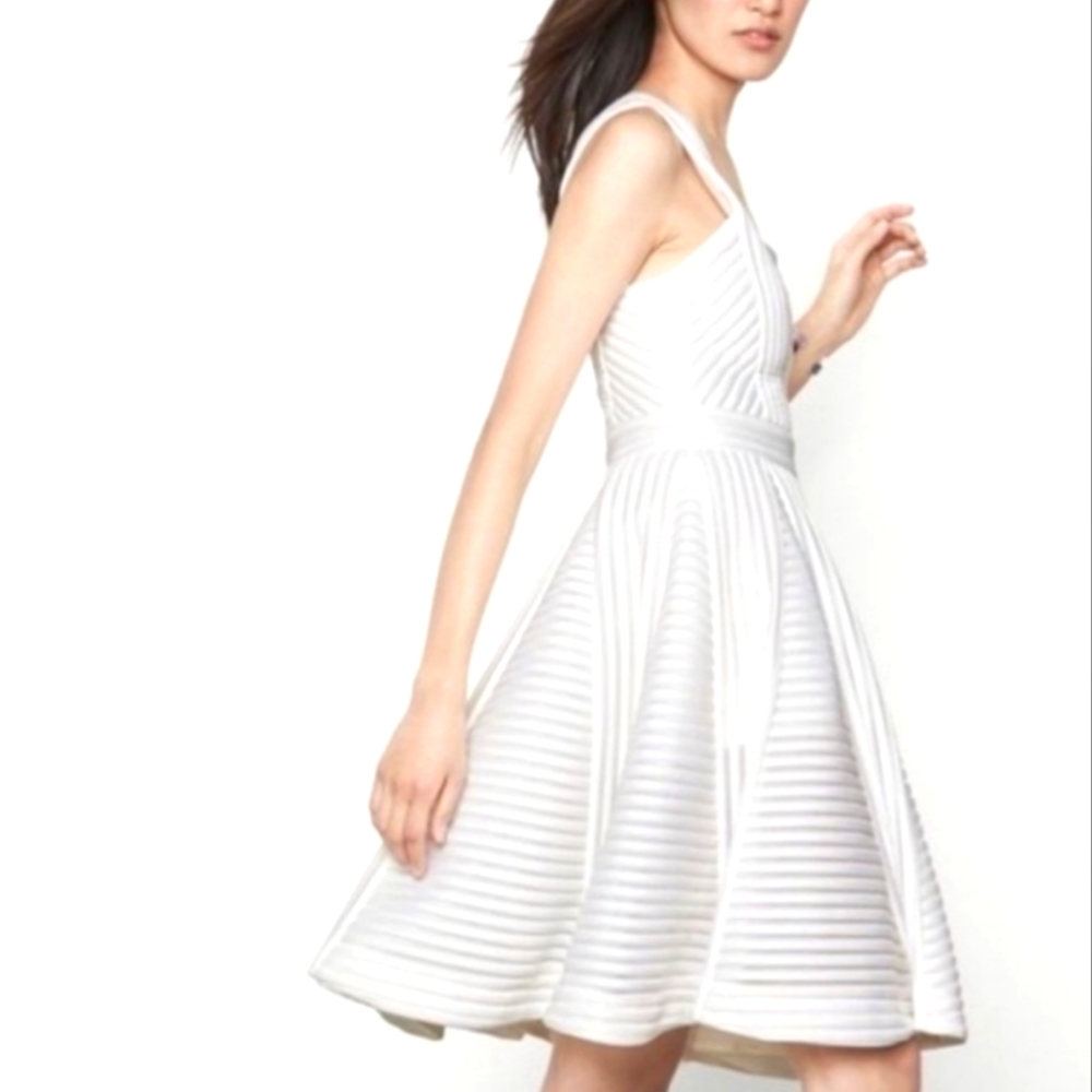 Maje Rodez Mesh-Stripe Dress - Picture 2 of 7